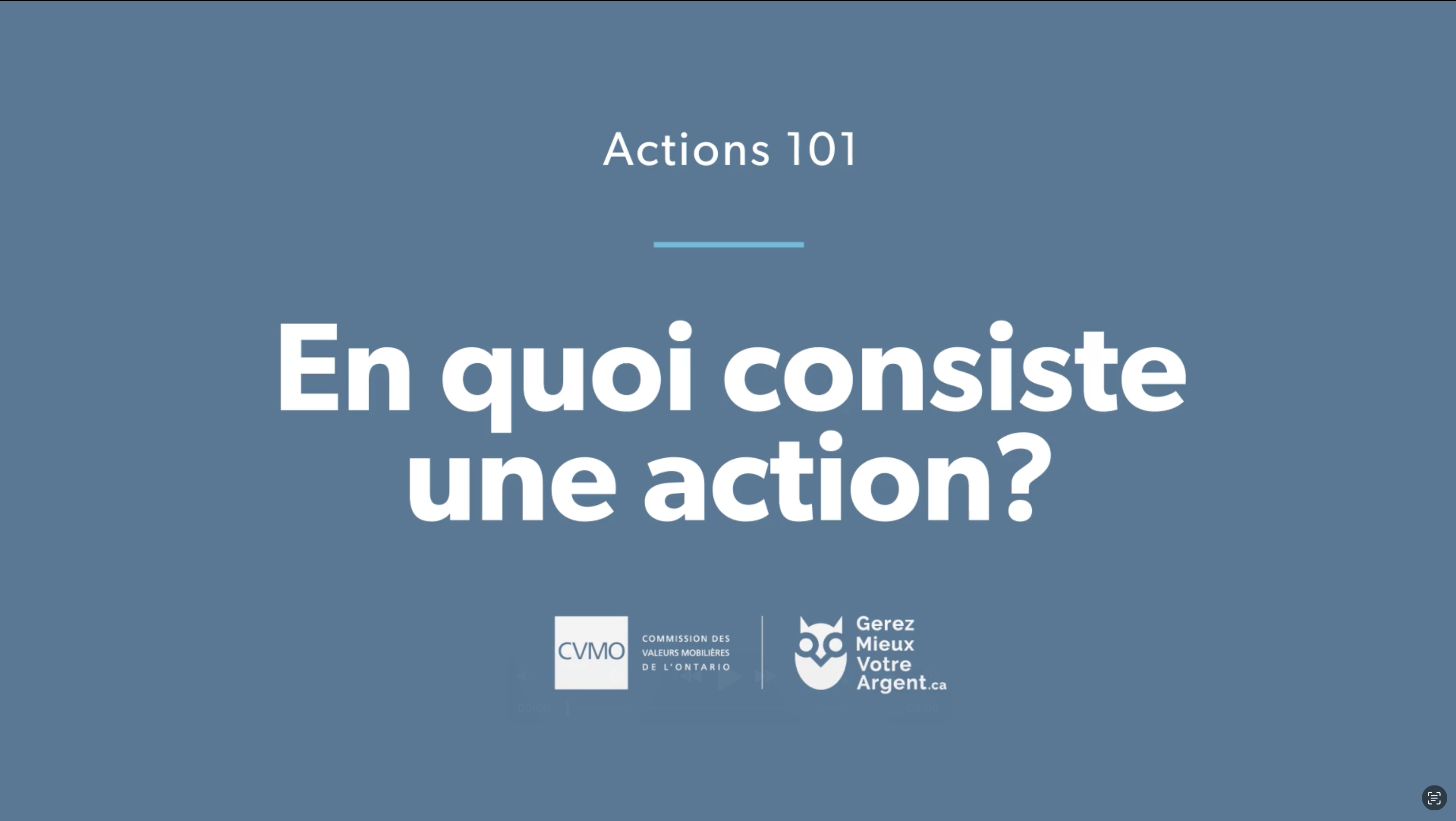 En quoi consiste une action?